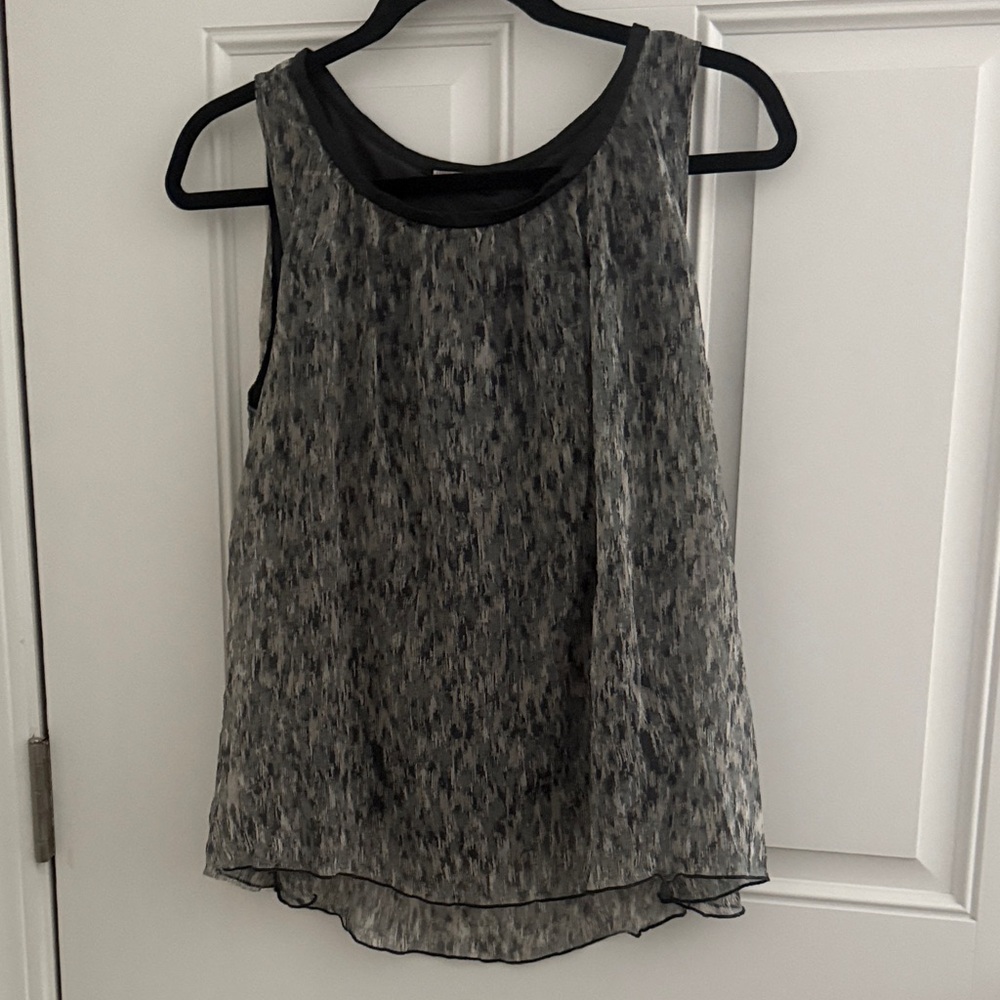 Converse Lone Star  Black and Gray Sleeveless Layered Blouse